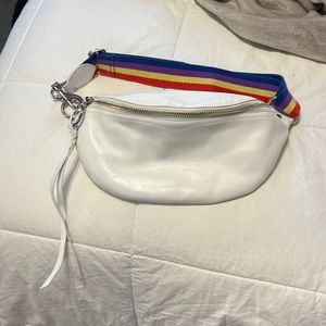 Rebecca Minkoff Rainbow Strap Whit belt bag, Color: White, worn once.